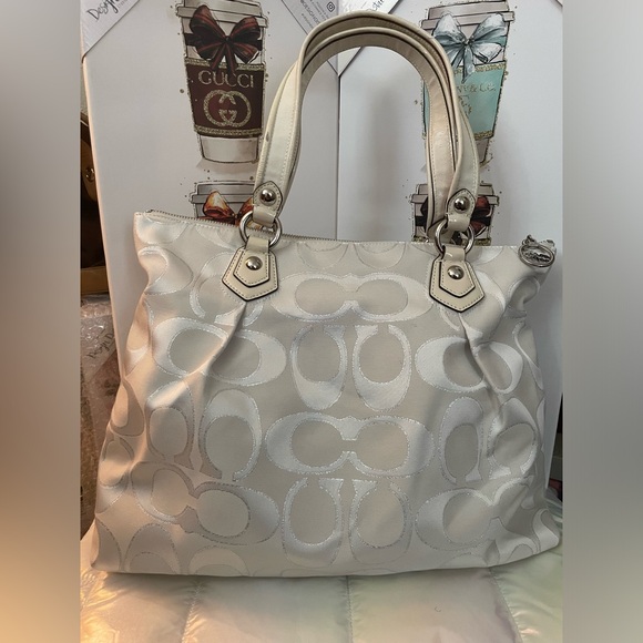 Like New Coach Poppy Metallica Glam Tote - Picture 2 of 8
